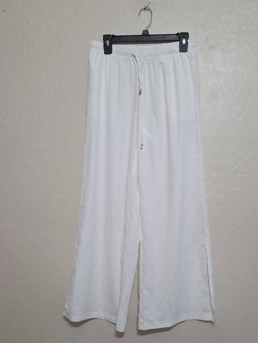 Coolibar White Wide-Leg Drawstring Pants